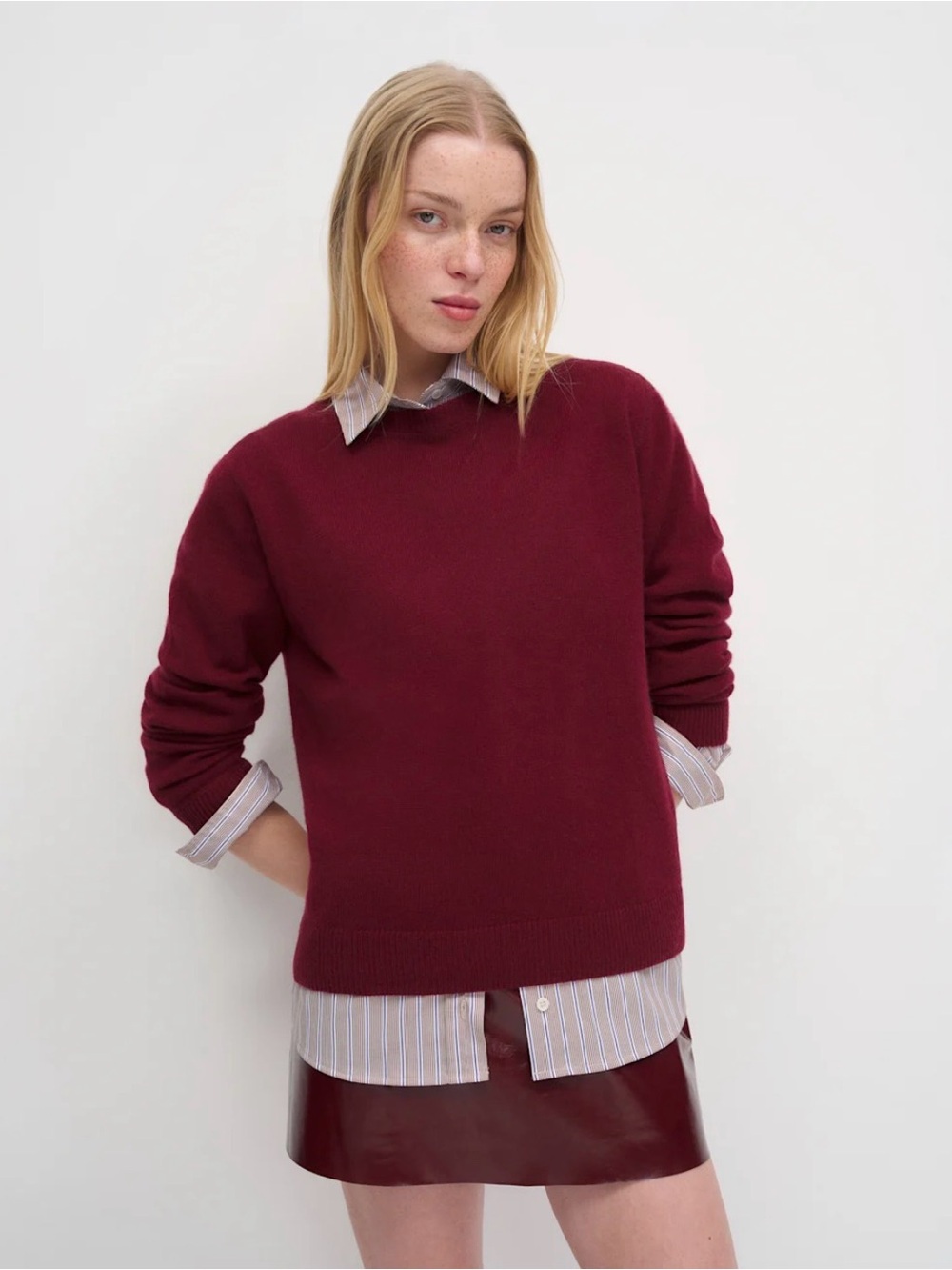 Reformation Cashmere Boyfriend Sweater in Romance